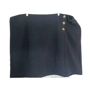 Loft Dressbarn Womens Skirt Wool,  blue with bottons. Size 26 plus New MS $69.50